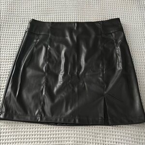 Black Faux Leather Skirt
